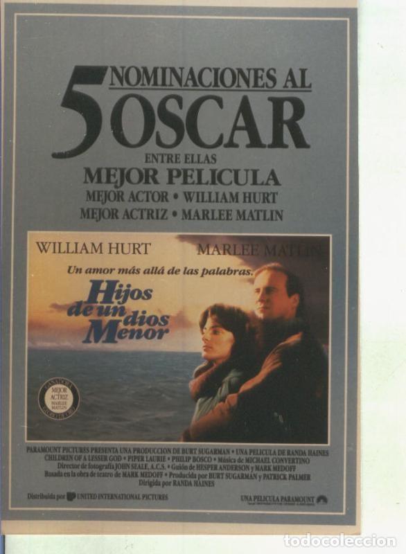 Postales: Foto cine 058: Hijos de un dios menor (William Hurt-Marlee Matlin( - Varios