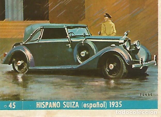 Postales: CROMO CHOCOLATES LAS COMAS - Auto al dia no 45 - Hispano-Suiza 1935 - Varios