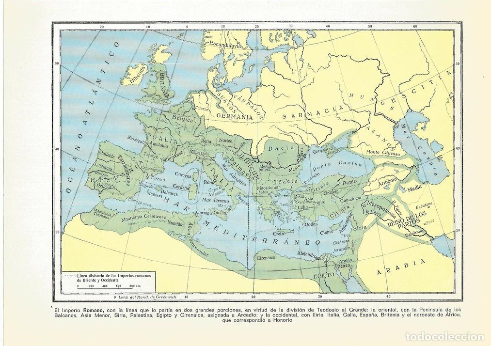 Postales: Lamina 005: Mapa El Imperio Romano - Varios