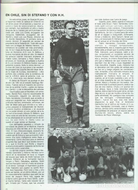 Postales: Espa&ntilde;a 1982 lamina 37: En Chile, sin Di Stefano y con H.H. - Varios