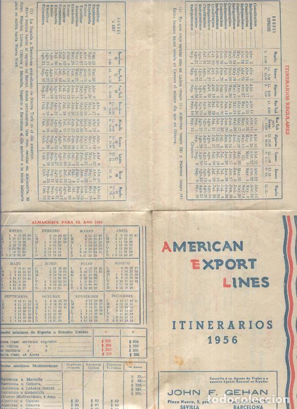 Cartes Postales: American Export Lines itinerarios 1956 - Varios