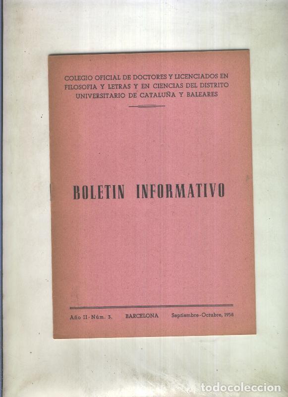 Postales: Boletin Informativo numero 3 septiembre / octubre 1958 - Varios