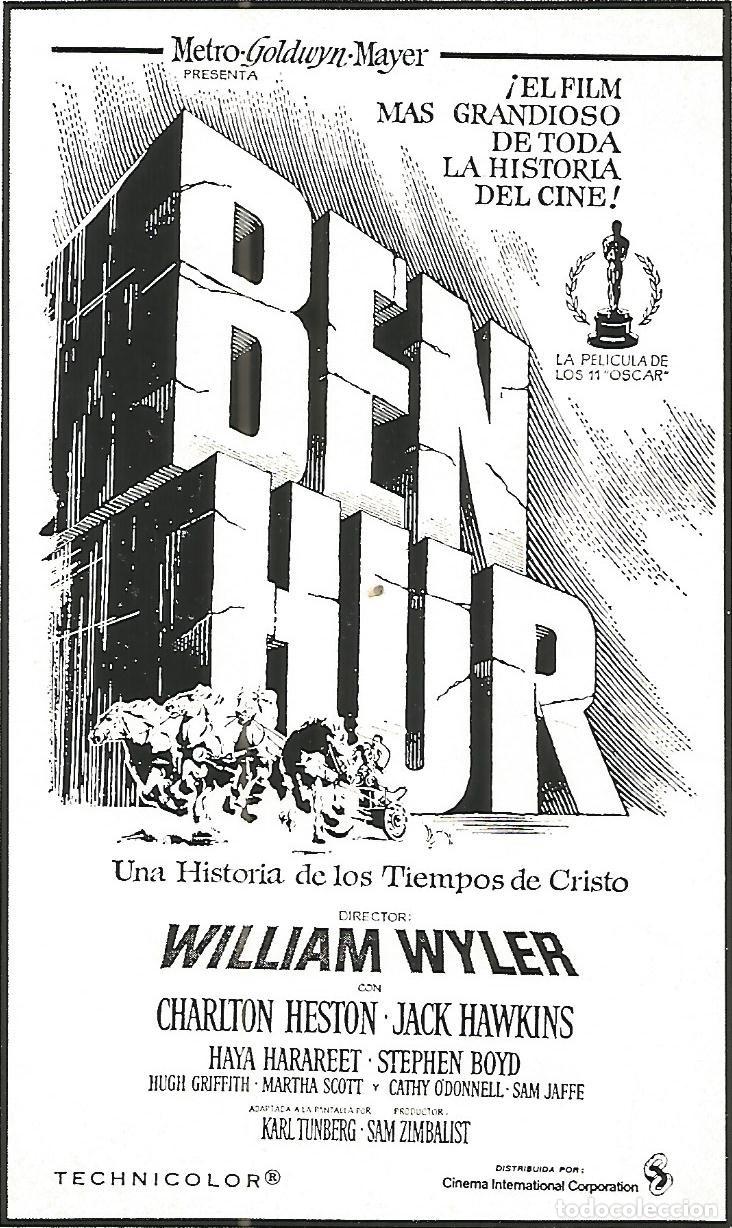 Postales: FLYER PUBLICITARIO 109: Film Ben Hur - Varios