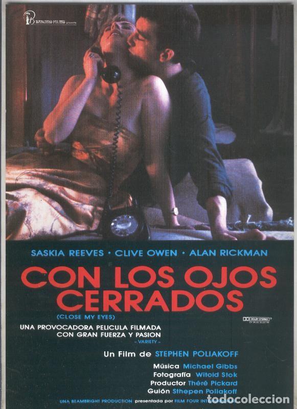 Postcards: Caratula cine: Con los ojos cerrados (Saskia Reeves-Clive Owen) - Varios