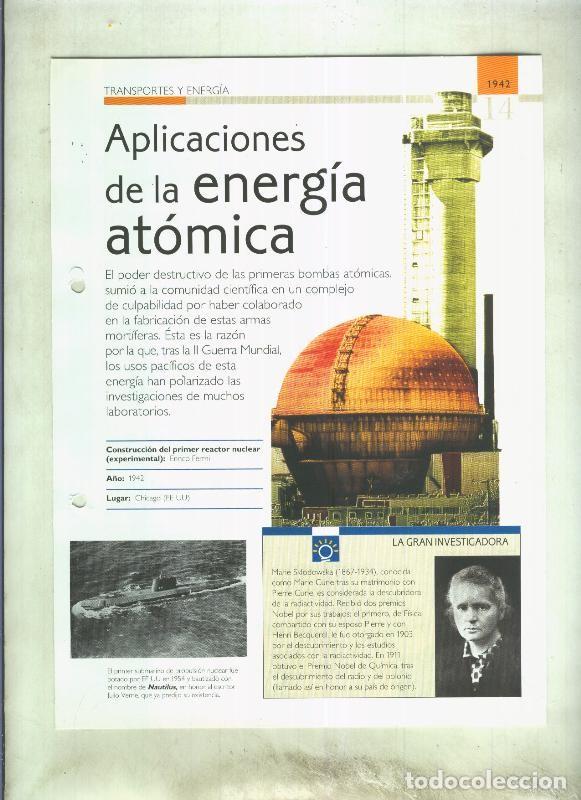 Postales: Aplicaciones de la energia atomica: son 4 paginas y - varios