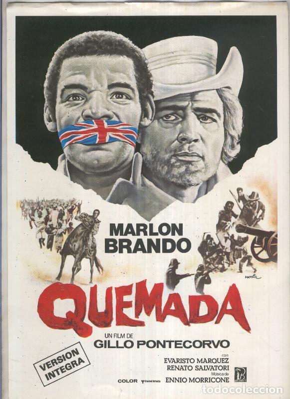 Postales: Caratula cine: Quemada (Marlon Brando, musica Ennio Morricone) - Varios