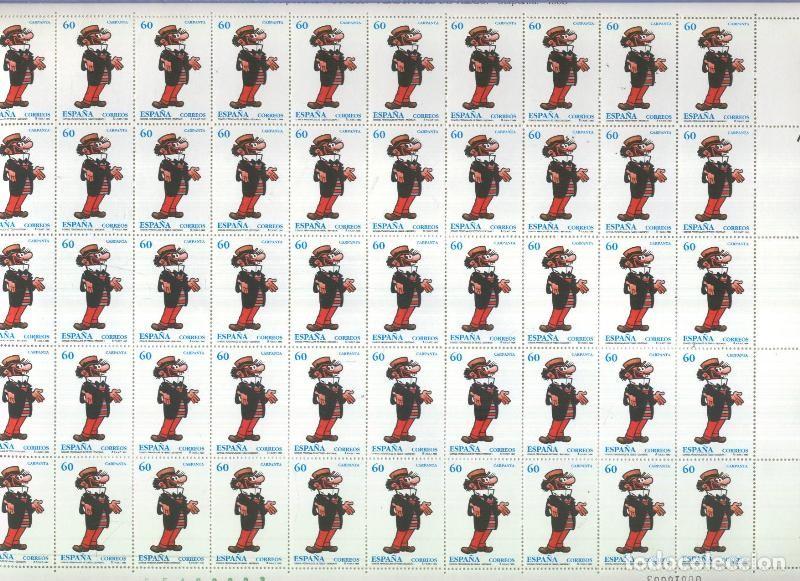 Postales: Hoja 50 sellos de correos de 60 pesetas : Carpanta - varios