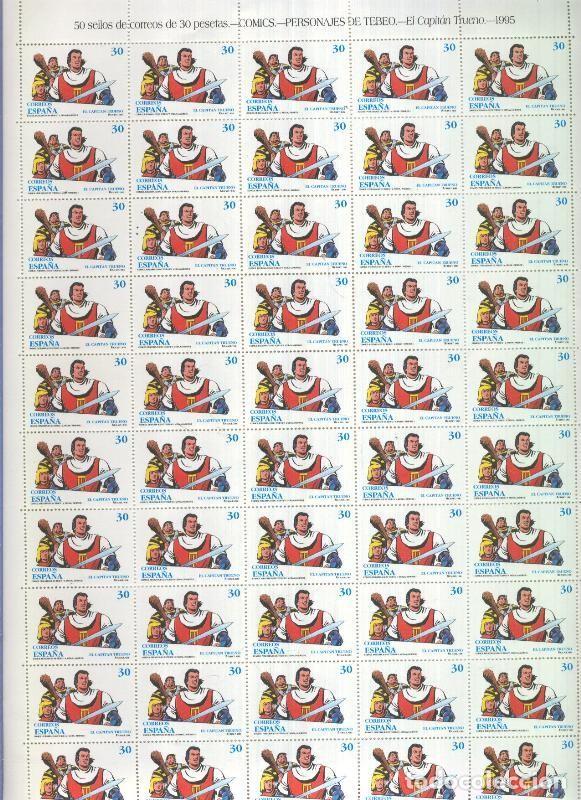 Postales: Hoja 50 sellos de correos de 30 pesetas : El Capitan Trueno - varios