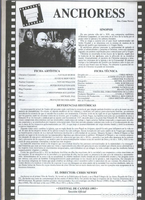 Postales: Hoja propaganda cine: Anchores de Chris Newby - Varios