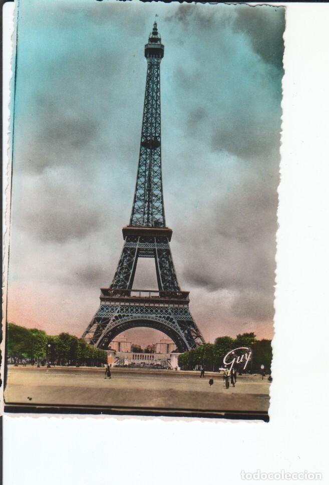 Postales: FOTO 016876: PARIS - Torre Eiffel. Foto coloreada a&ntilde;os 60 - Varios