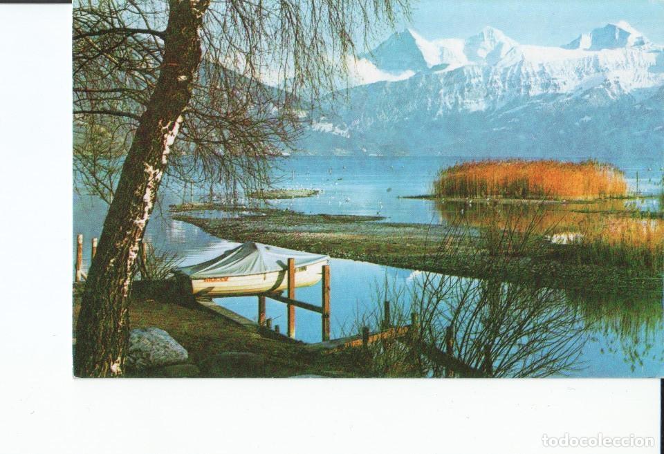 Postales: FOTO 016877: ALPES FRANCE - Foto de lago con embarcadero. (se deconoce ubicacion) - Varios