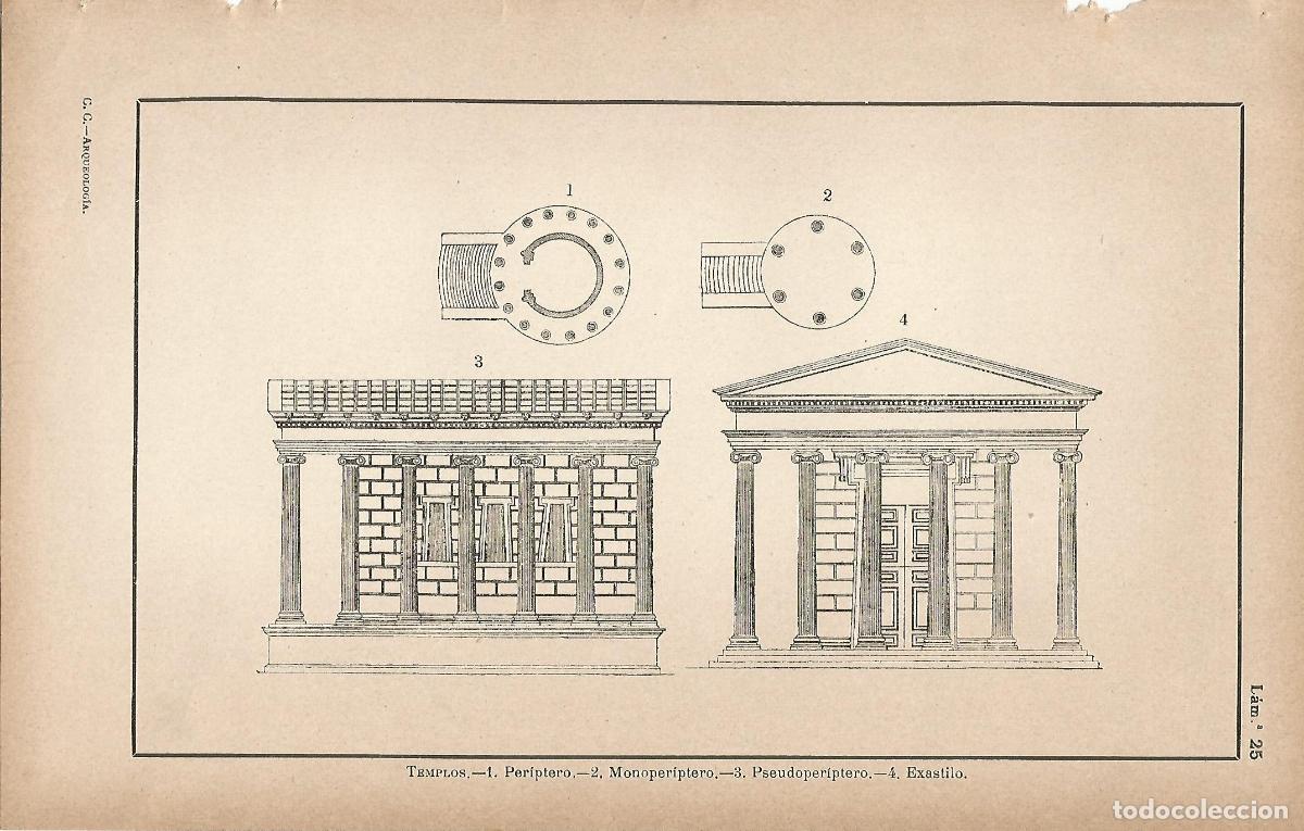 Cartoline: Lamina 025:Templos romanos - C&eacute;sar Cant&uacute;