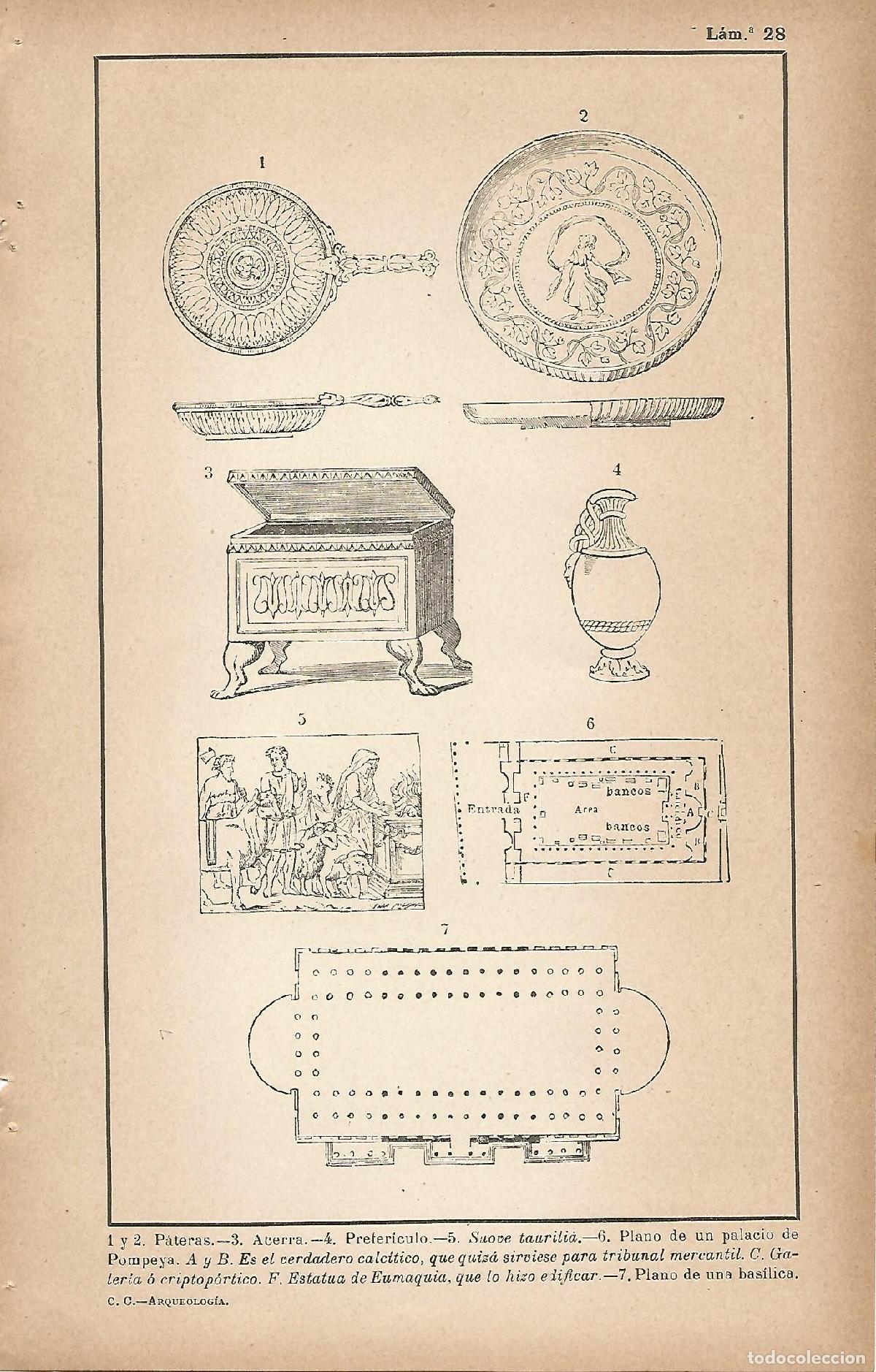 Postcards: Lamina 028: Arqueologia romana - C&eacute;sar Cant&uacute;