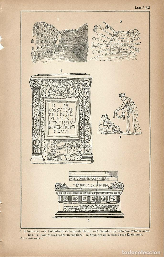 Postkarten: Lamina 052: Elementos funerarios romanos - C&eacute;sar Cant&uacute;