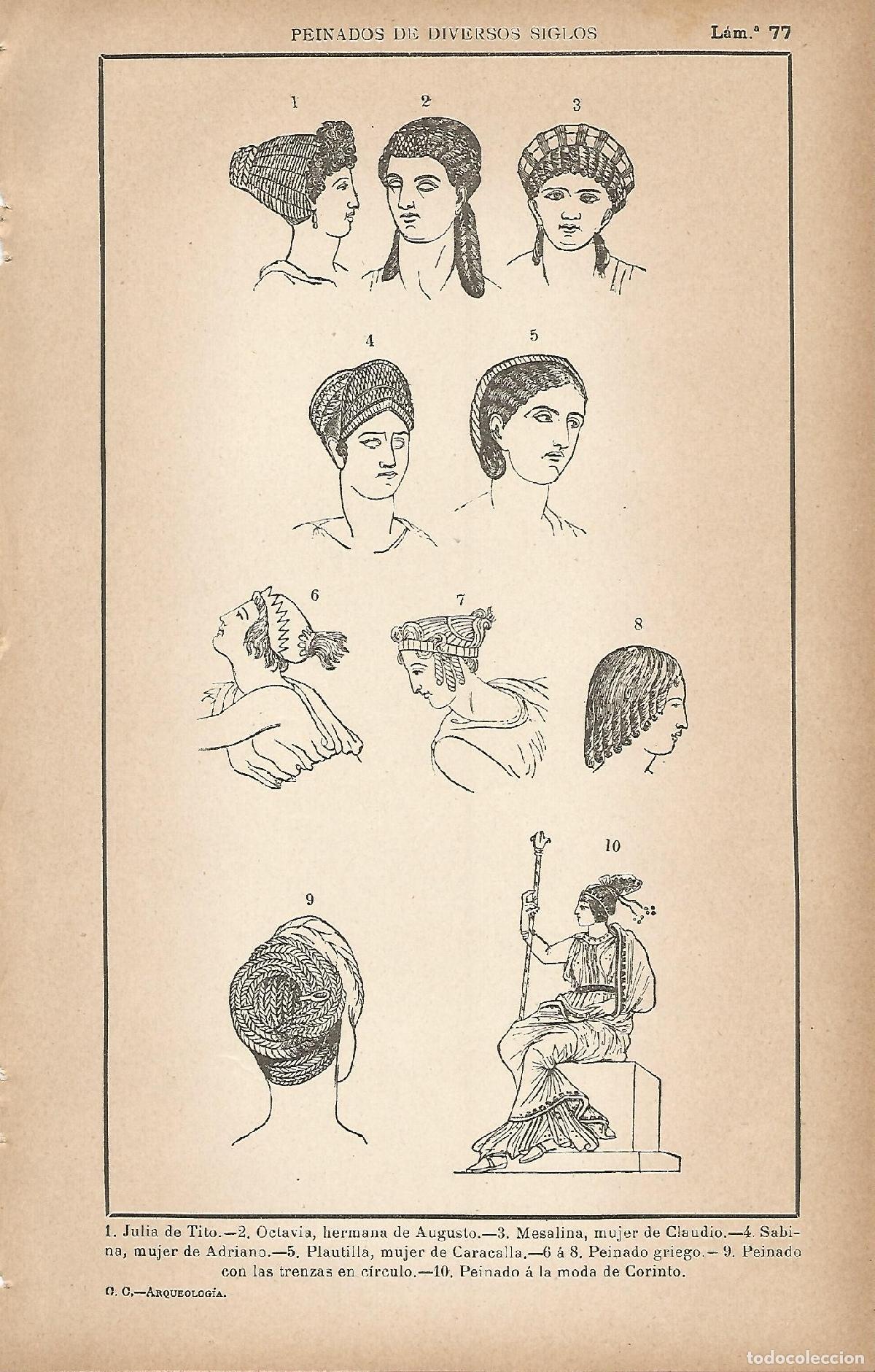 Postkarten: Lamina 077: Peinados femeninos romanos - C&eacute;sar Cant&uacute;