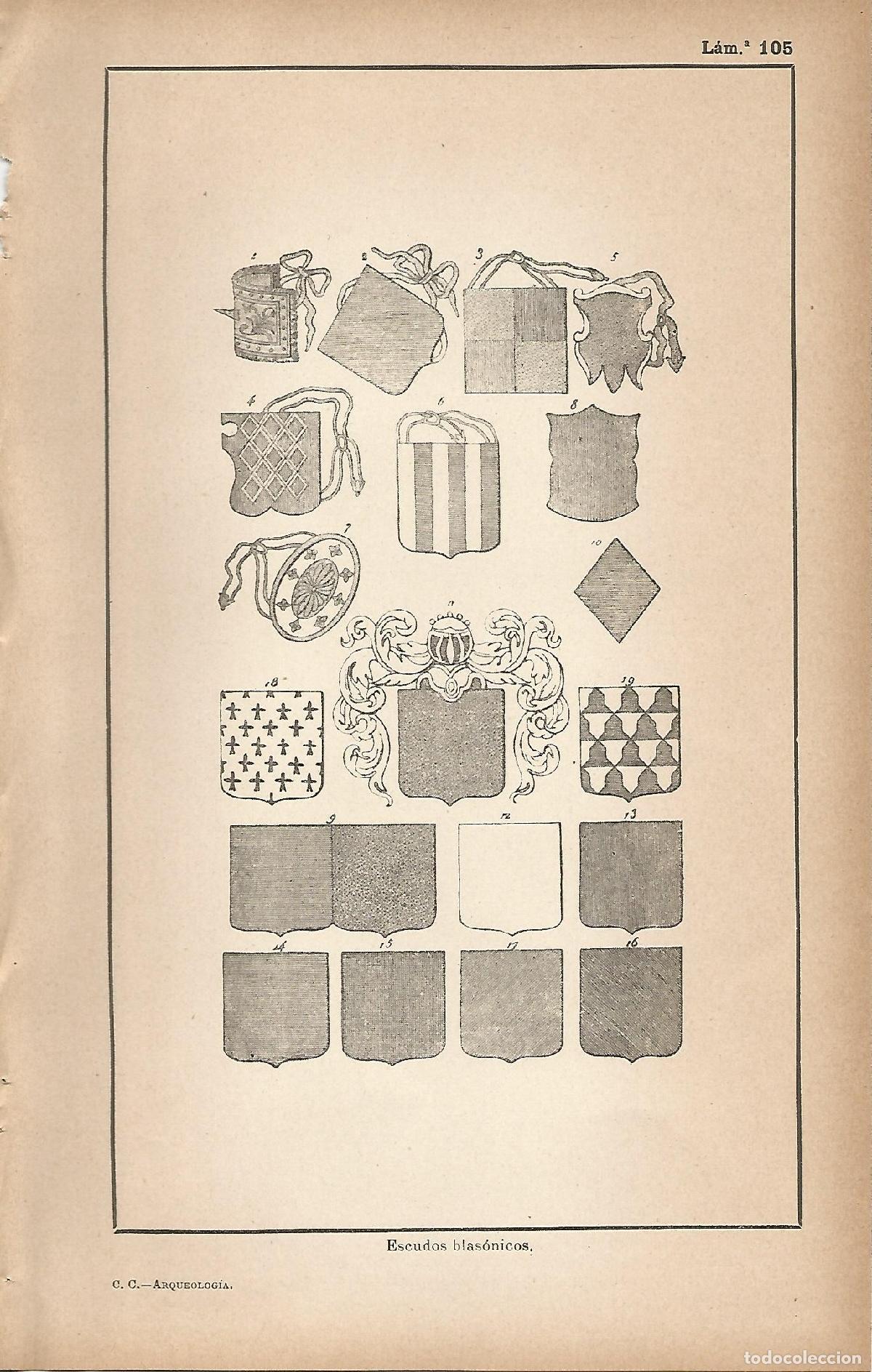 Cartoline: Lamina 105: Escudos blasonicos - C&eacute;sar Cant&uacute;