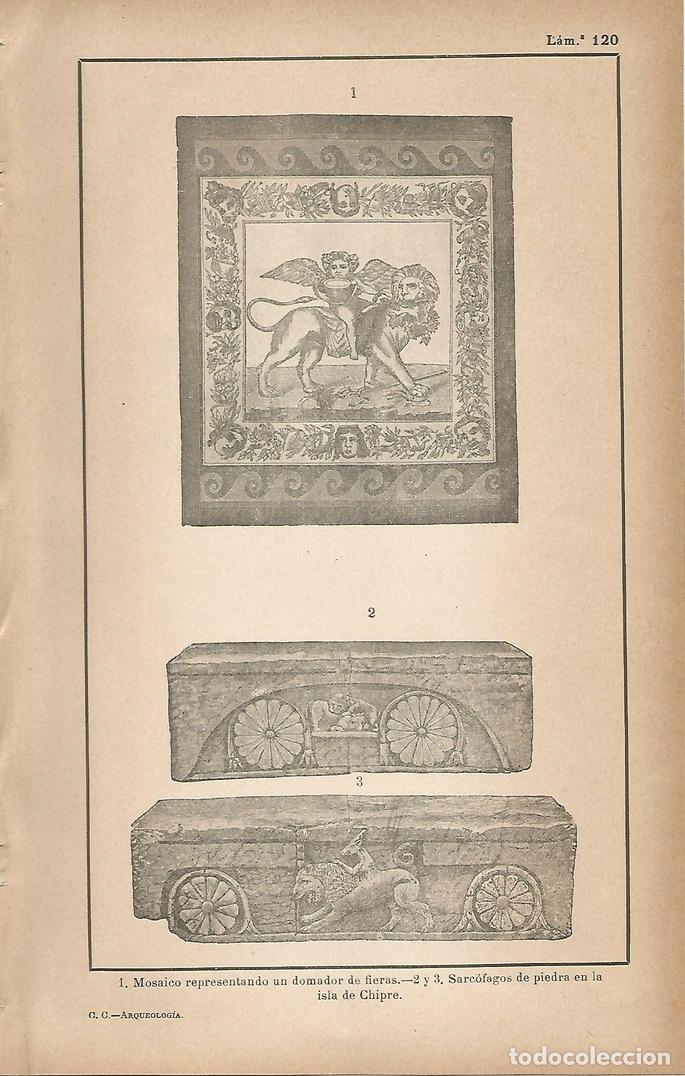Postkarten: Lamina 120: Mosaico romano - Sarcofagos de Chipre - C&eacute;sar Cant&uacute;