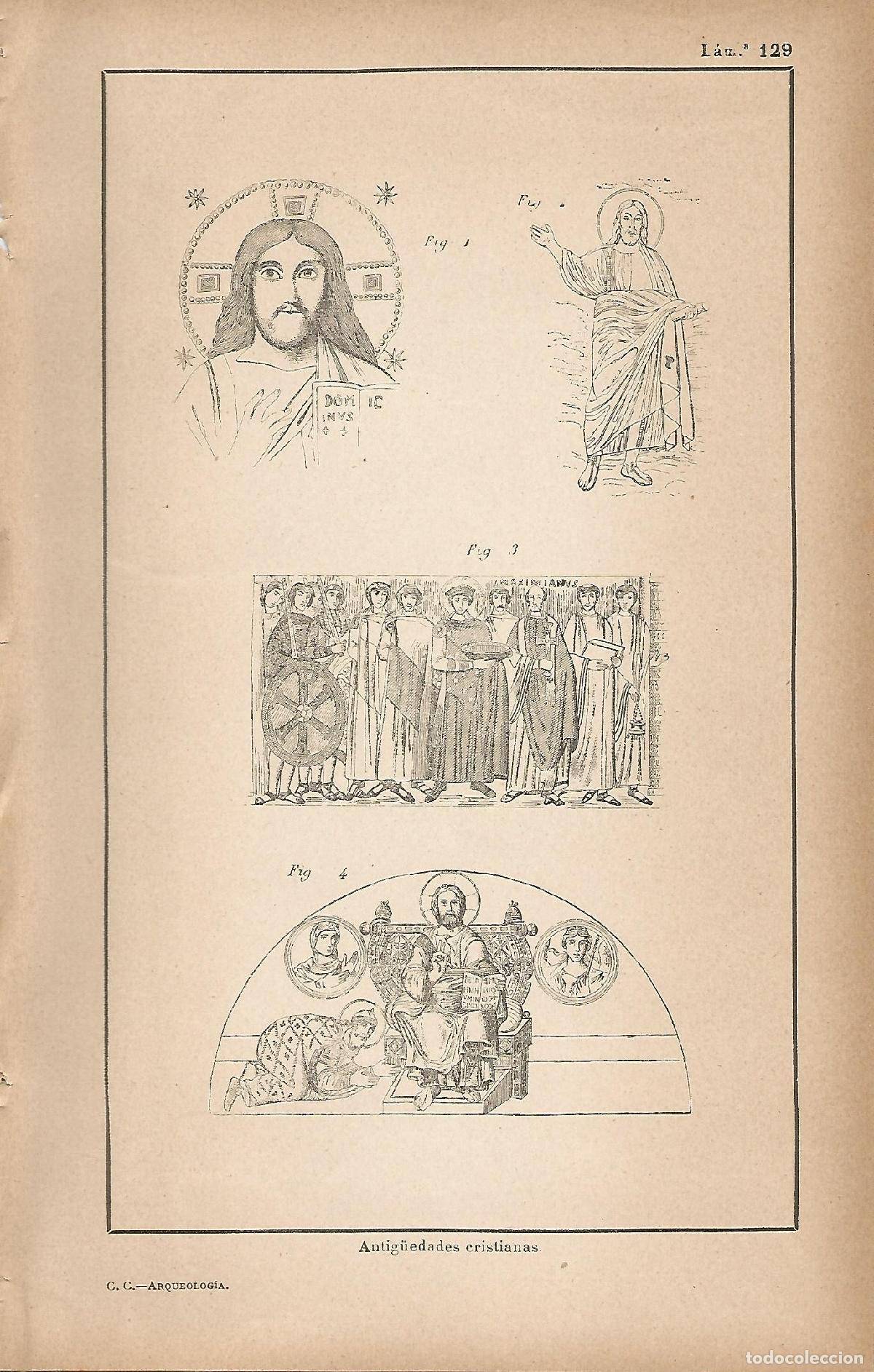 Postcards: Lamina 129: Antiguedades cristianas - C&eacute;sar Cant&uacute;