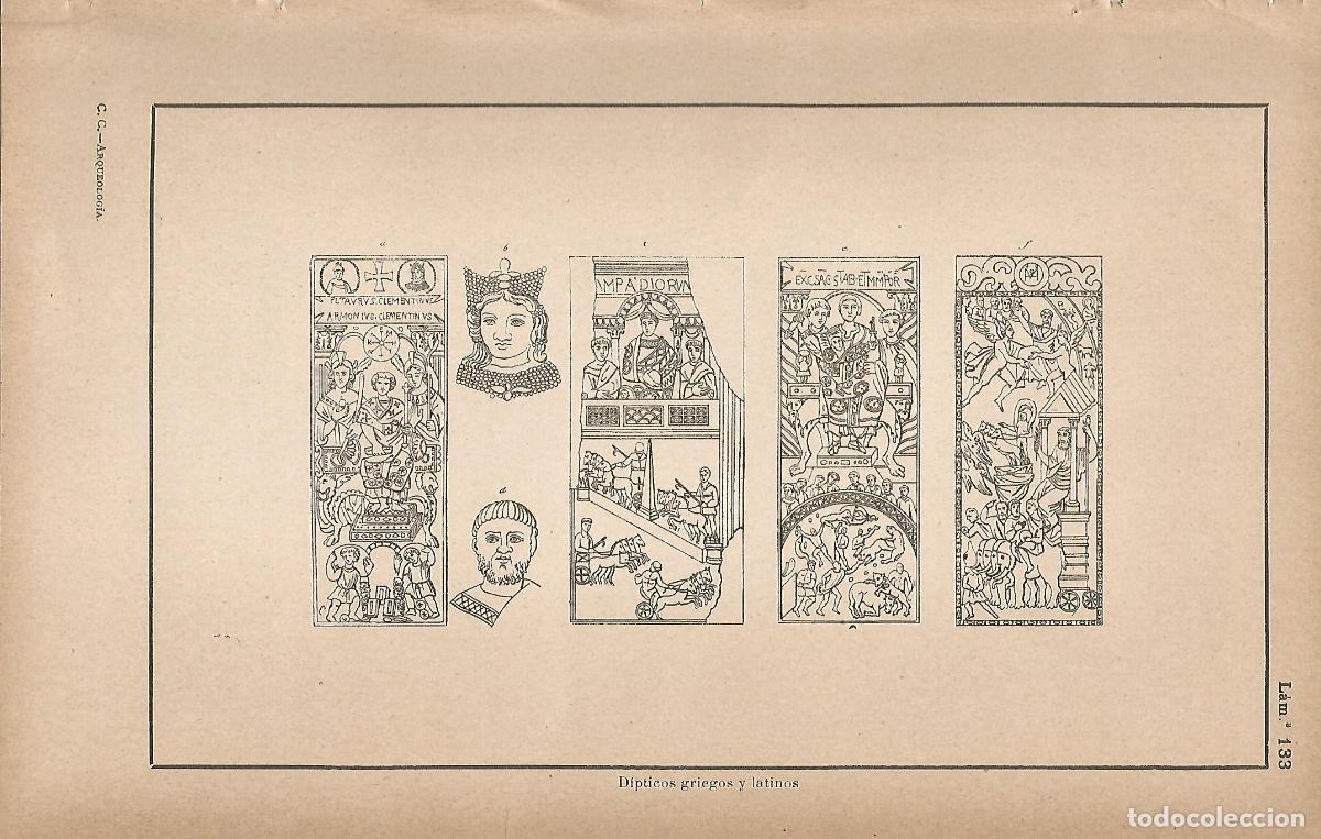 Postcards: Lamina 133: Dipticos griegos y latinos - C&eacute;sar Cant&uacute;