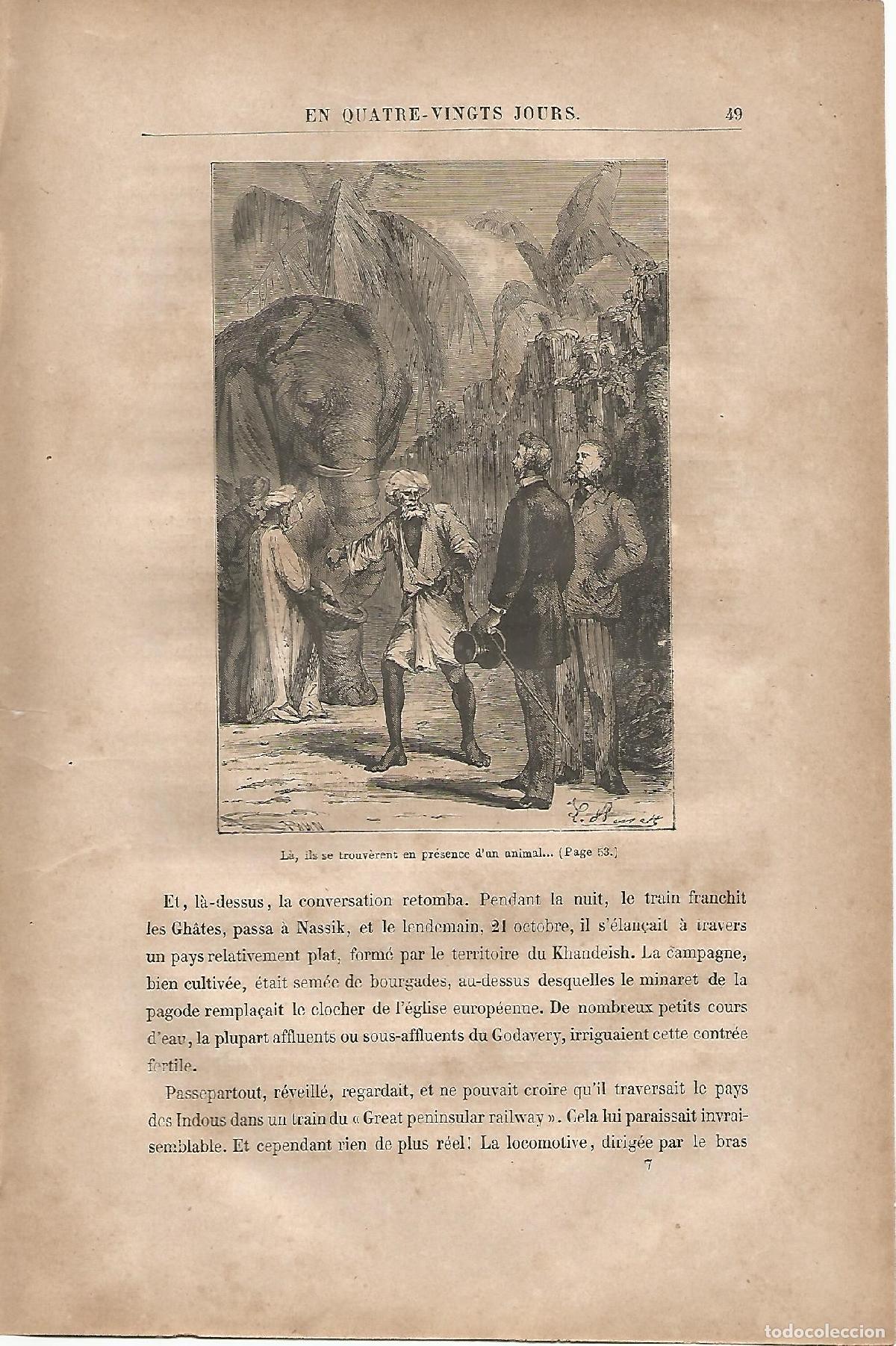 Postkarten: LAMINA 1208: VERNE. La ils se trouverent en presence d un animal�. - Jules Verne