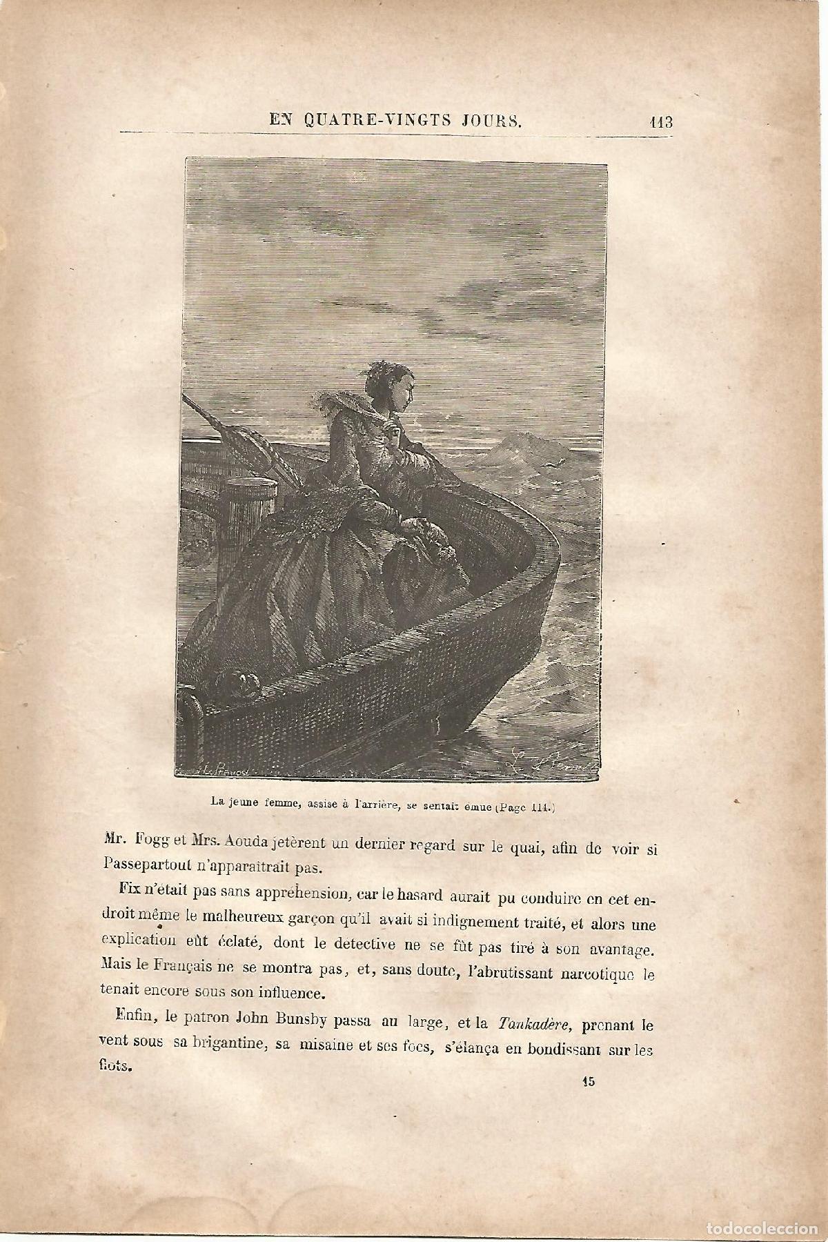 Postkarten: LAMINA 1224: VERNE. Le jeune femme assire a l arriere se sentait emue - Jules Verne