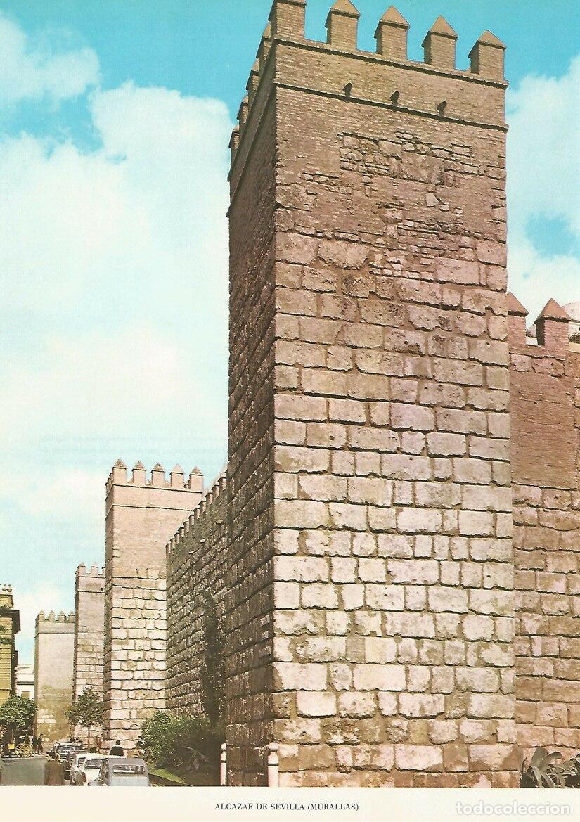 Postcards: Lamina 0096: Murallas del Alcazar de Sevilla - VVAA