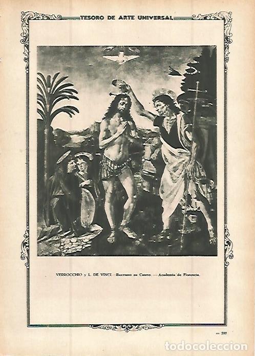 Postais: LAMINA 1498. VERROCCHIO y DA VINCI. Bautismo de Cristo - Varios