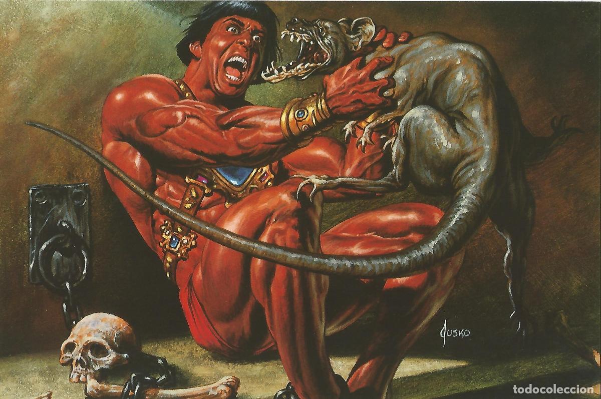 Cartoline: Colossal Card 47: Joe Jusko. Strangling the Ulsio - Joe Jusko