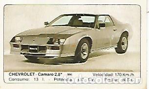 Postales: CROMO 255 ALBUM COCHES MOTOR 16: CHEVROLET - CAMARO 2.8 - Varios