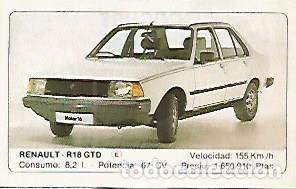 Postales: CROMO 286 ALBUM COCHES MOTOR 16: RENAULT - R18 GTD - Varios