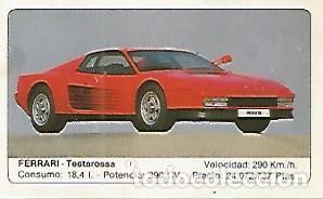 Postkarten: CROMO 292 ALBUM COCHES MOTOR 16: FERRARI - TESTAROSSA - Varios