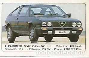 Postales: CROMO 377 ALBUM COCHES MOTOR 16: ALFA ROMEO SPRINT VELOCE QV - Varios