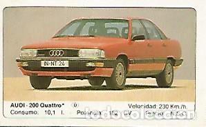 Postales: CROMO 375 ALBUM COCHES MOTOR 16: AUDI 200 QUATTRO - Varios