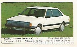 Postales: CROMO 385 ALBUM COCHES MOTOR 16: TALBOT SOLARA ESCOR 1.9D - Varios