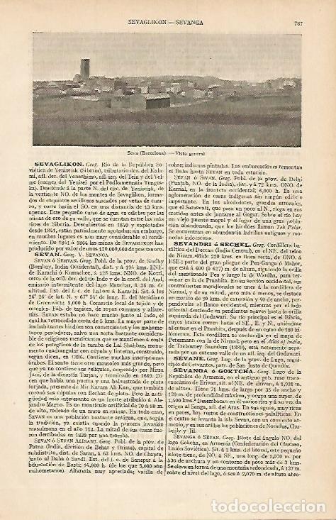 Postkarten: LAMINA ESPASA 578: Vista general de Seva Barcelona - Varios autores