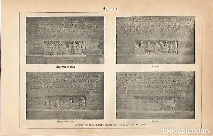Cartoline: LAMINA ESPASA 952: Bajorrelieves del monumento internacional de la Reforma Ginebra - Varios Autores
