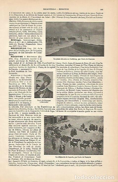 Postales: LAMINA ESPASA 966: Obras de Dario de Regoyos y Molenillo - Varios Autores