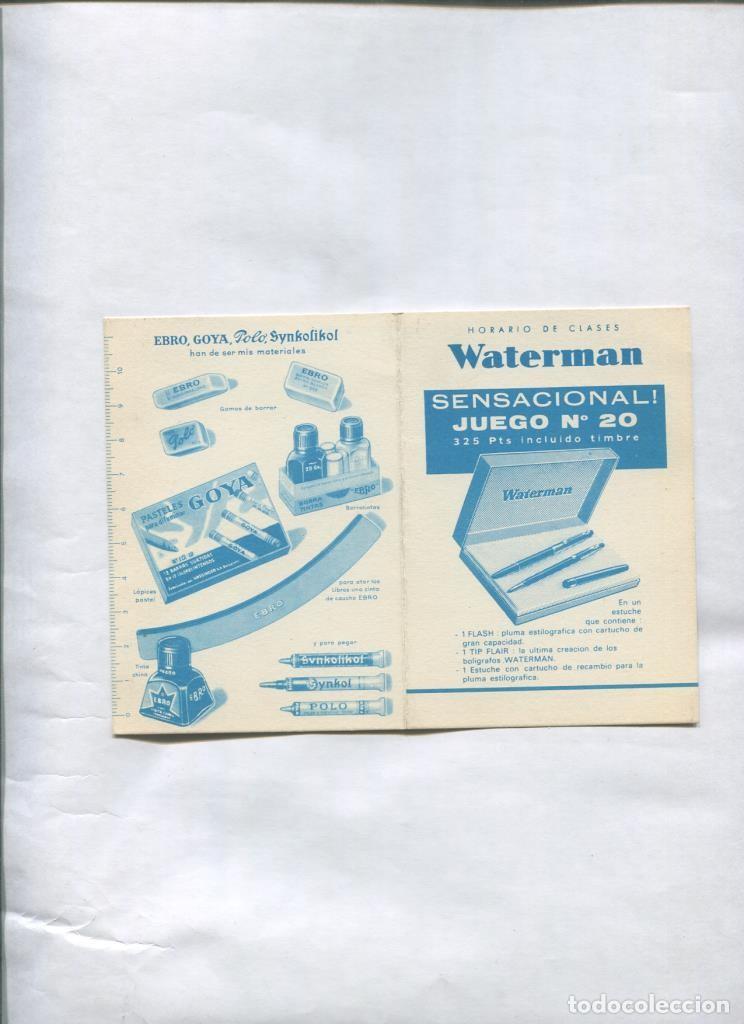 Postales: Propaganda con horario de clase de la firma WATERMAN - Varios