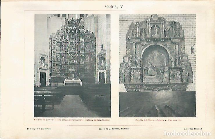 Cartes Postales: LAMINA ESPASA 1704: Iglesia de San Andres Madrid - Varios Autores