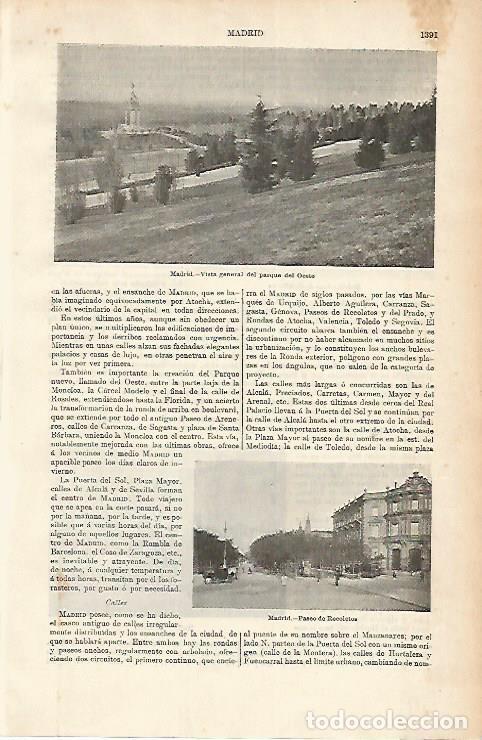 Postales: LAMINA ESPASA 1724: Parque del Oeste de Madrid - Varios Autores