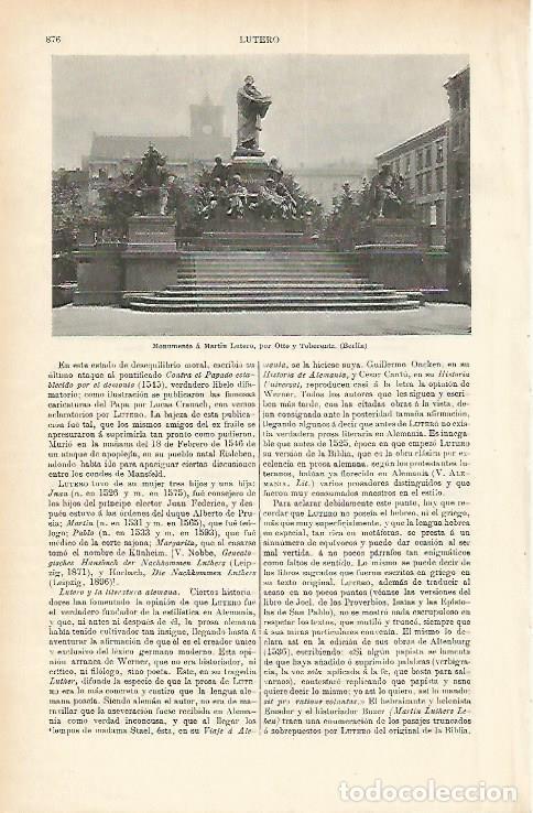 Postales: LAMINA ESPASA 1778: Monumentok a Martin Lutero en Berlin - Varios Autores