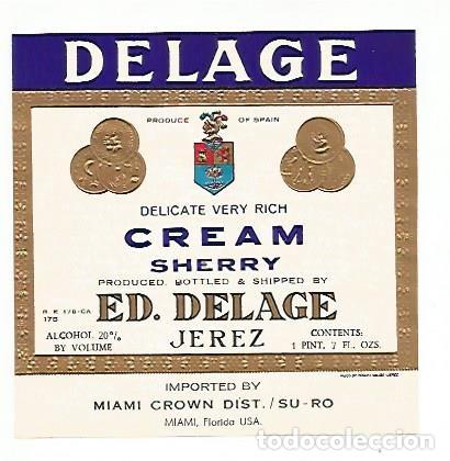 Postkarten: ETIQUETA 2333: Cream Sherry Delage - Varios
