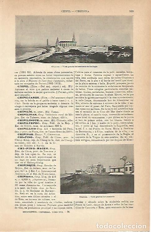 Postais: LAMINA ESPASA 1988: Vista general de Chipiona Cadiz - Varios Autores