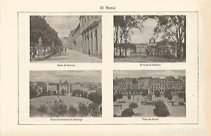 Postkarten: LAMINA ESPASA 2490: Panoramicas de El Ferrol La Coru&ntilde;a - Varios Autores