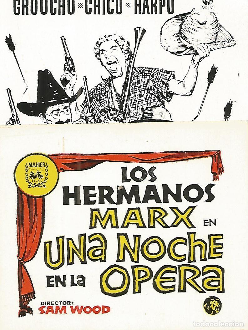 Postales: FLYER PUBLICITARIO 100: Film Una noche en la opera - Varios