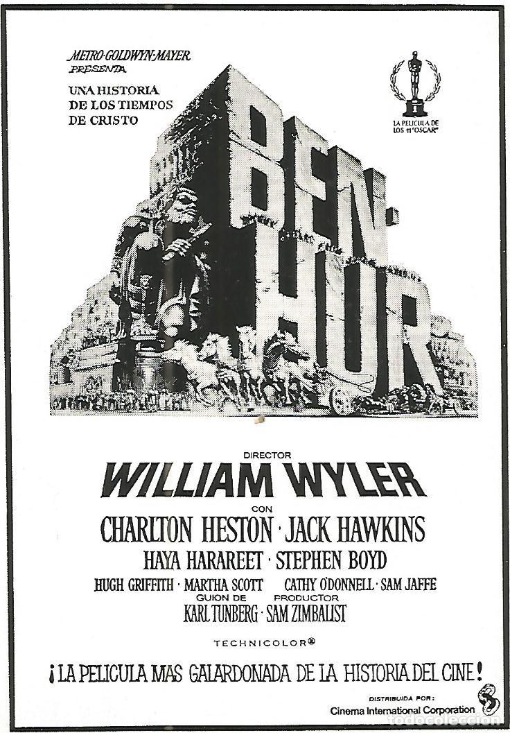 Postales: FLYER PUBLICITARIO 107: Film Ben Hur - Varios