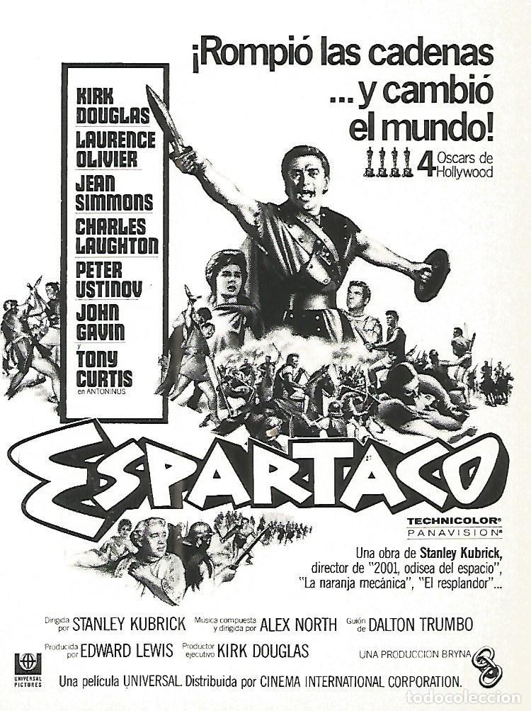 Postales: FLYER PUBLICITARIO 114: Film Espartaco - Varios