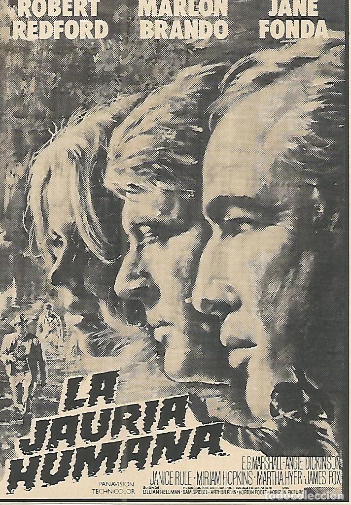 Postales: FLYER PUBLICITARIO 119: Film La jauria humana - Varios