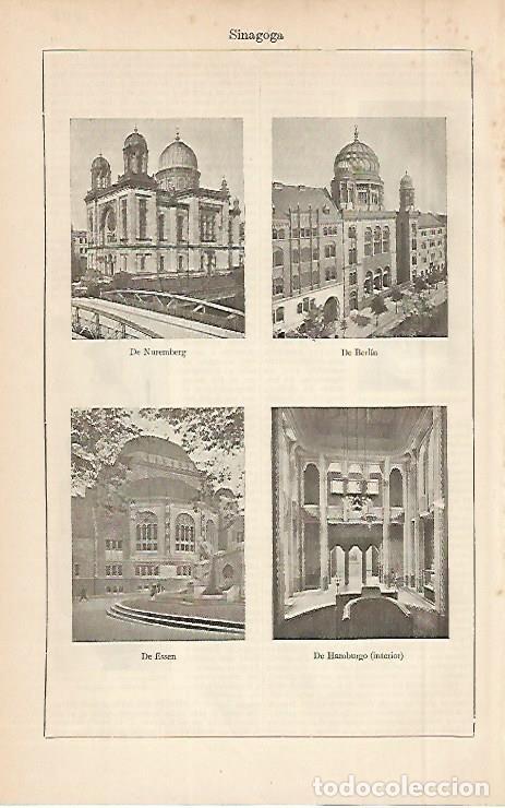 Postkarten: LAMINA ESPASA 2606: Sinagogas de Nuremberg Berlin Essen y Hamburgo - Varios Autores