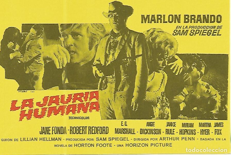 Postales: FLYER PUBLICITARIO 121: Film La jauria humana - Varios